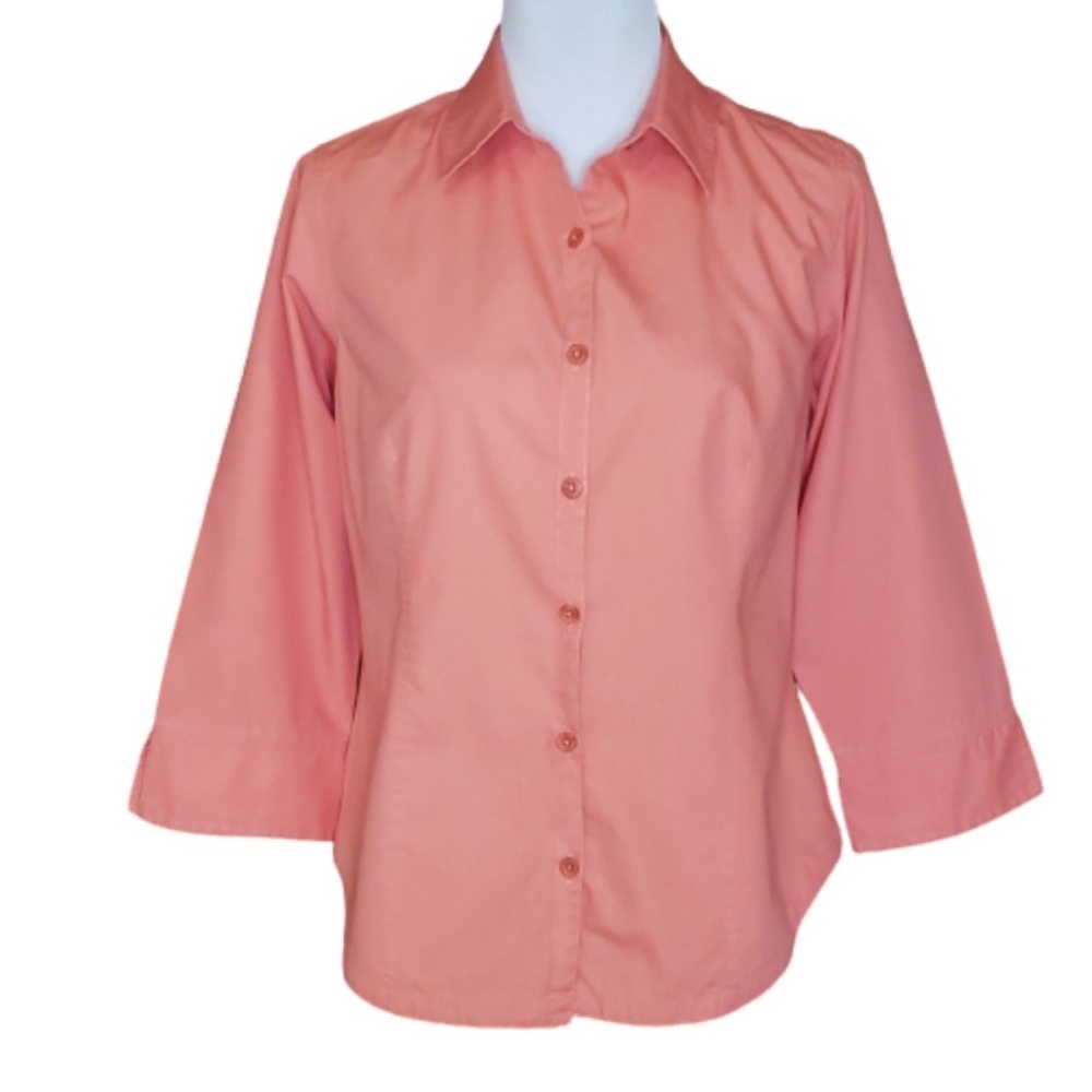 Make offer! Columbia Women's Peach Button-Down 3/4 sleeve Shirt Size Medium